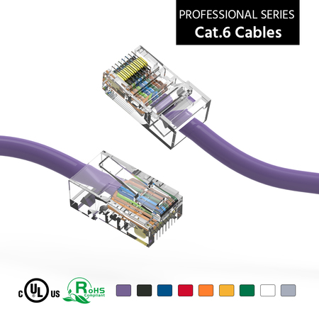 BESTLINK NETWARE CAT6 UTP Ethernet Network Non Booted Cable- 100ft Purple 100114PU